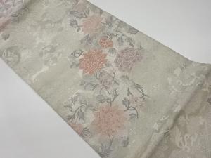 リサイクル　道長取りに花唐草模様織出し袋帯